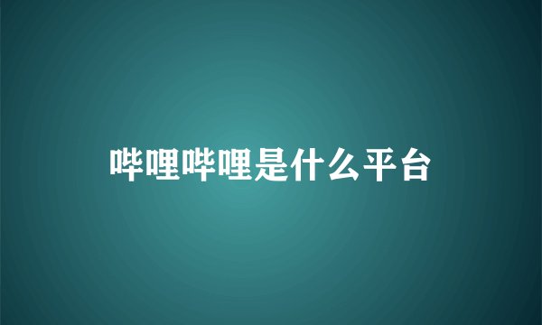 哔哩哔哩是什么平台