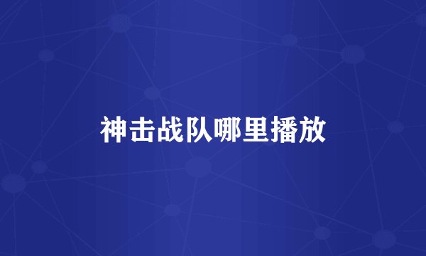 神击战队哪里播放
