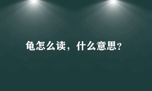 龟怎么读，什么意思？