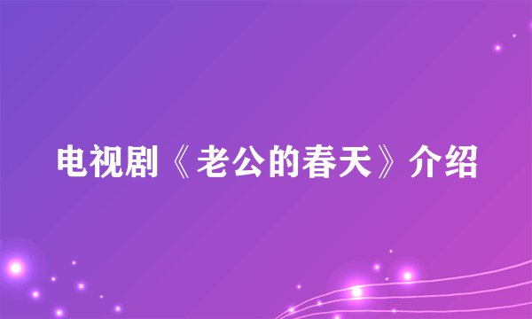 电视剧《老公的春天》介绍