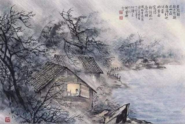 “风卷江湖雨闇村,四山声作海涛翻,溪柴火软蛮毡暖, 我与狸奴不出门。”是什么意思?