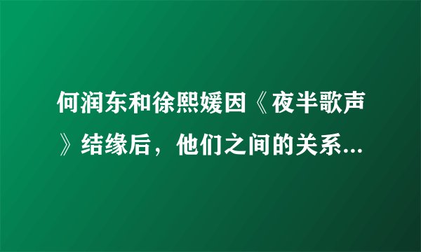何润东和徐熙媛因《夜半歌声》结缘后，他们之间的关系如何发展？