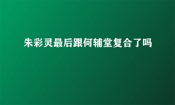 朱彩灵最后跟何辅堂复合了吗