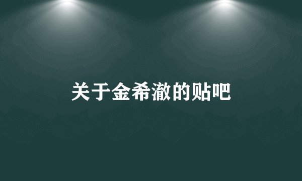 关于金希澈的贴吧