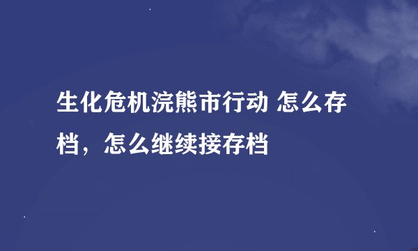 生化危机浣熊市行动 怎么存档，怎么继续接存档
