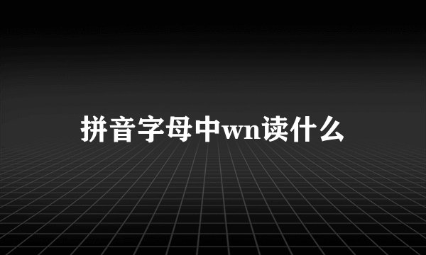 拼音字母中wn读什么