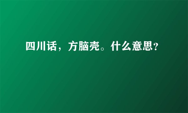四川话，方脑壳。什么意思？