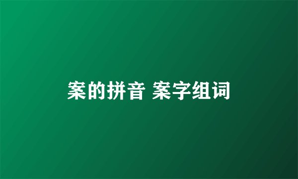 案的拼音 案字组词