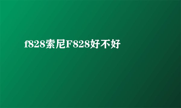 f828索尼F828好不好
