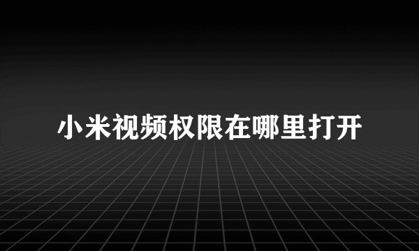 小米视频权限在哪里打开