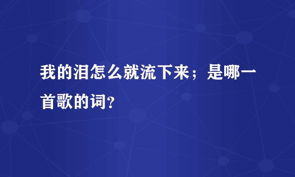 我的泪怎么就流下来；是哪一首歌的词？