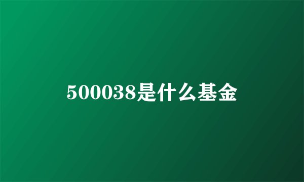 500038是什么基金