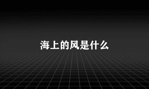 海上的风是什么