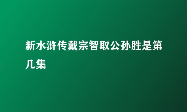 新水浒传戴宗智取公孙胜是第几集