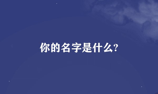 你的名字是什么?
