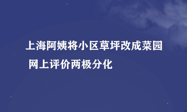 上海阿姨将小区草坪改成菜园 网上评价两极分化