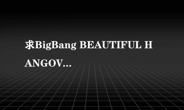 求BigBang BEAUTIFUL HANGOVER歌词的中文音译
