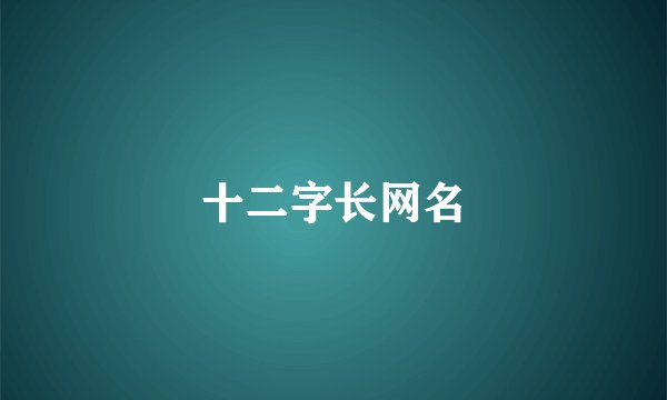 十二字长网名
