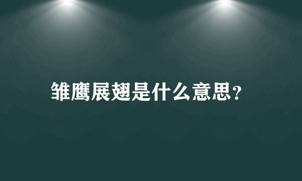 雏鹰展翅是什么意思？