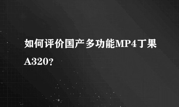 如何评价国产多功能MP4丁果A320？
