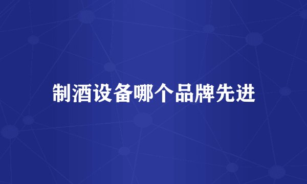 制酒设备哪个品牌先进