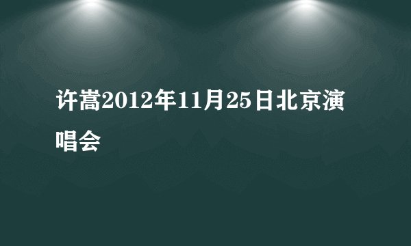 许嵩2012年11月25日北京演唱会