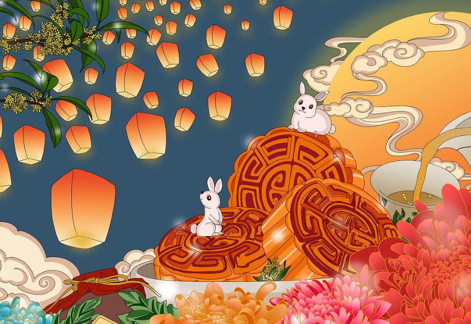 玉兔嫦娥住里面,中秋时节能看见