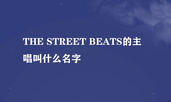 THE STREET BEATS的主唱叫什么名字