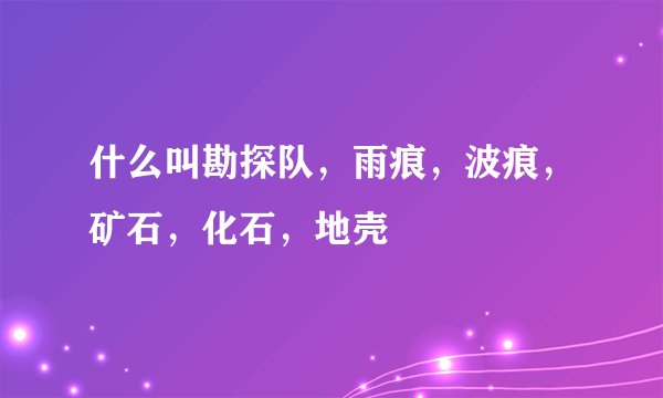 什么叫勘探队，雨痕，波痕，矿石，化石，地壳