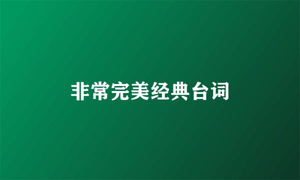 非常完美经典台词