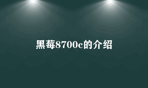 黑莓8700c的介绍