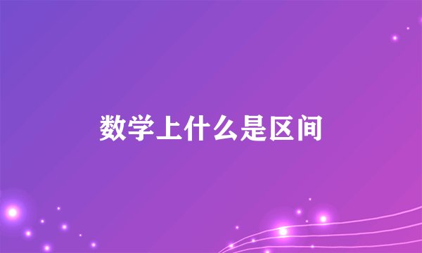数学上什么是区间