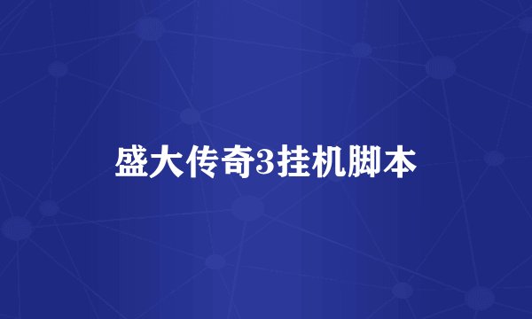 盛大传奇3挂机脚本