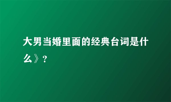 大男当婚里面的经典台词是什么》？