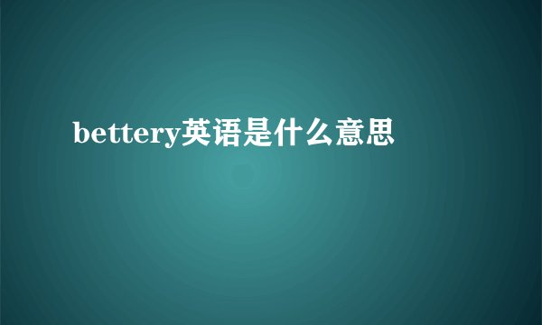 bettery英语是什么意思