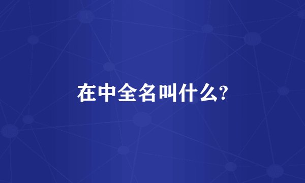 在中全名叫什么?