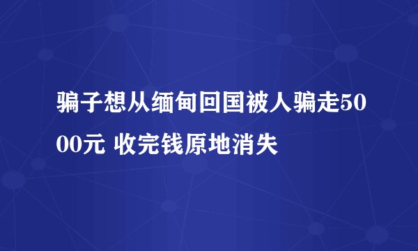 骗子想从缅甸回国被人骗走5000元 收完钱原地消失