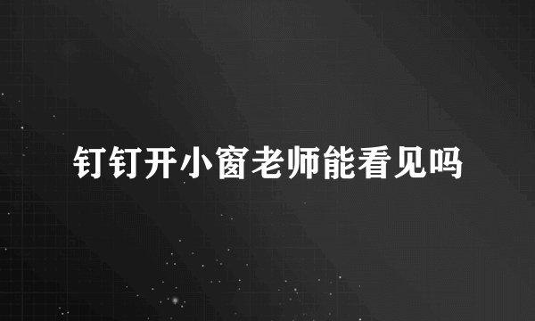 钉钉开小窗老师能看见吗