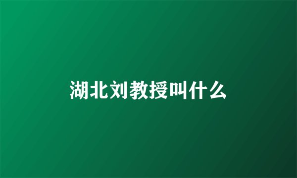 湖北刘教授叫什么