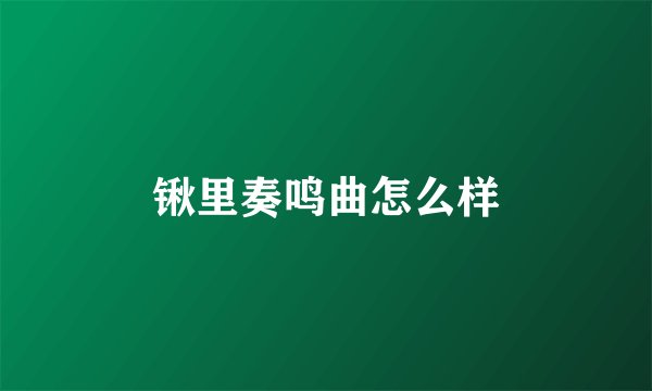 锹里奏鸣曲怎么样