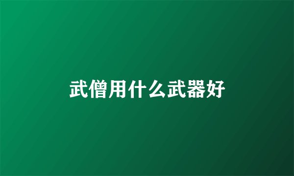 武僧用什么武器好