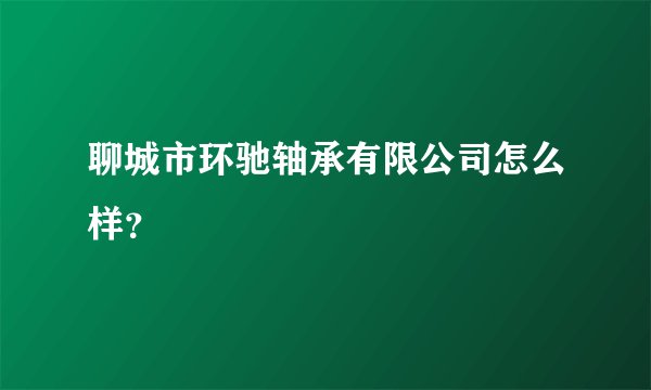 聊城市环驰轴承有限公司怎么样？
