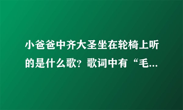 小爸爸中齐大圣坐在轮椅上听的是什么歌？歌词中有“毛主席教导我们说知识青年要下乡去”