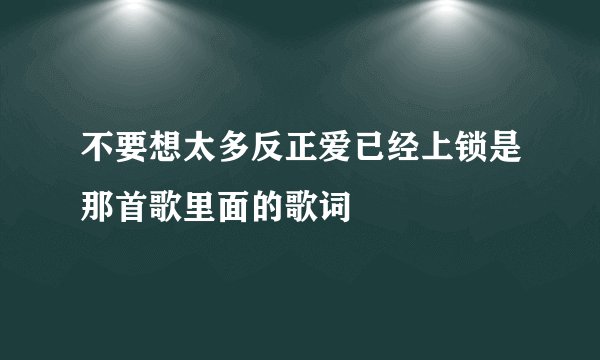 不要想太多反正爱已经上锁是那首歌里面的歌词