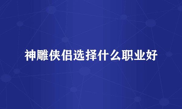 神雕侠侣选择什么职业好