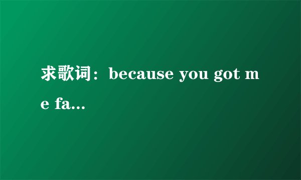 求歌词：because you got me fall in love u,baby i don't care 歌词 一个男生唱的，比较有节奏感