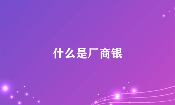 什么是厂商银