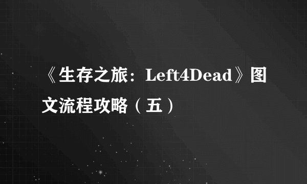《生存之旅：Left4Dead》图文流程攻略（五）