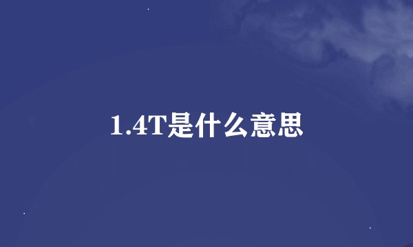 1.4T是什么意思
