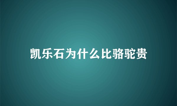 凯乐石为什么比骆驼贵